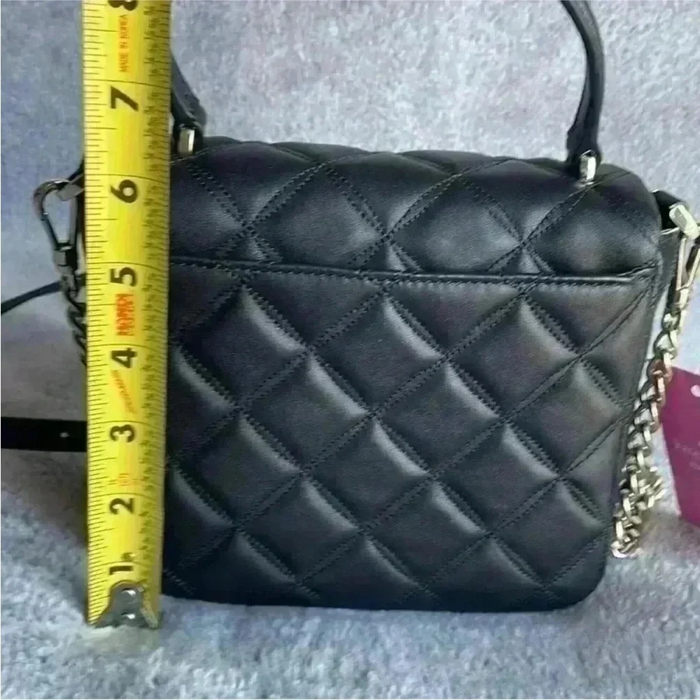Kate Spade Natalia Quilted Leather Square Crossbody in Black NWT